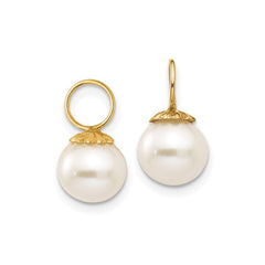 14K Yellow Gold Freshwater Pearl Hoopahs