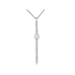 14k White Gold Diamond Stick Necklace