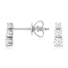 14K White Gold Diamond Earrings
