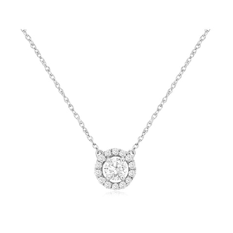 14K White Gold Diamond Necklace