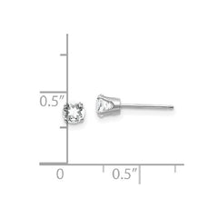 14K White Gold White Topaz Birthstone Stud Earrings