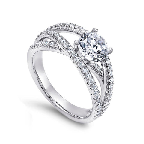 14K White Gold Diamond Semi-Mounting