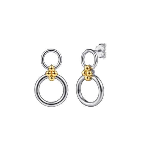 Sterling Silver and 14K Yellow Gold Earrings