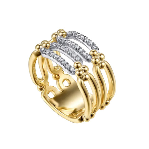 14K Yellow and White Gold Diamond Ring