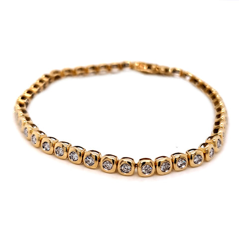 14K Yellow Gold Diamond Line Bracelet