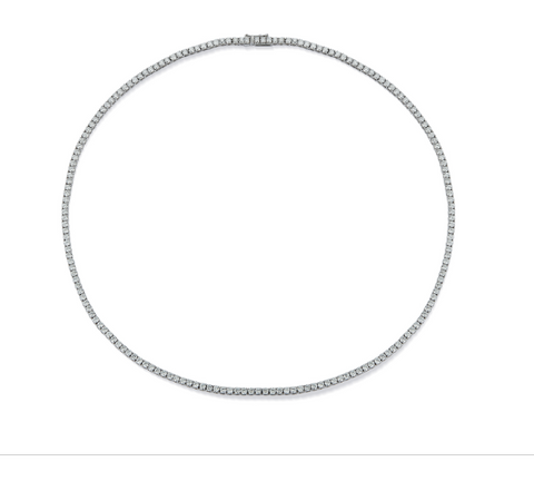 14K White Gold Diamond Tennis Necklace