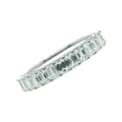 14K White Gold Emerald Cut Diamond Band