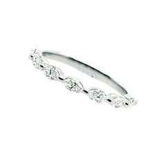 14K White Gold Diamond Band