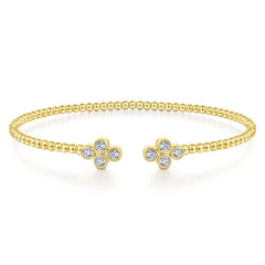 14K Yellow Gold Diamond Bujukan Cuff Bracelet