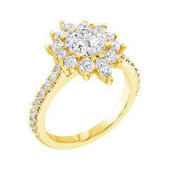 14K Yellow Gold Diamond Mounting Only