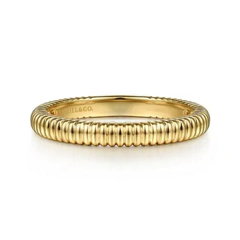 14K Yellow Gold Scalloped Stacker Ring