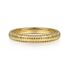 14K Yellow Gold Scalloped Stacker Ring