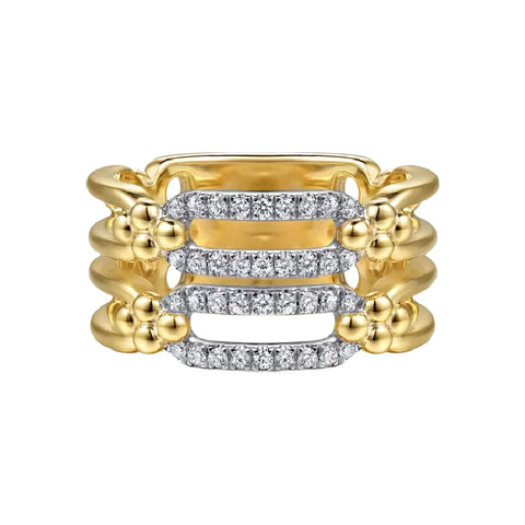 14K Yellow and White Gold Diamond Ring