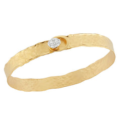 14K Yellow Gold Diamond Cuff Bracelet