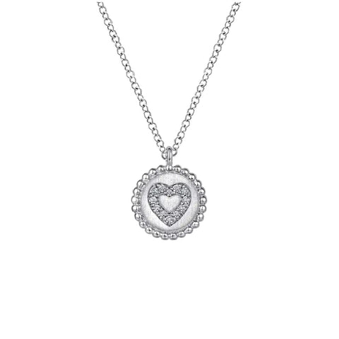Sterling Silver Mini Diamond Heart Necklace