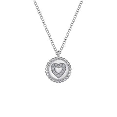 Sterling Silver Mini Diamond Heart Necklace