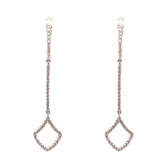 14K White Gold Diamond Drop Earrings