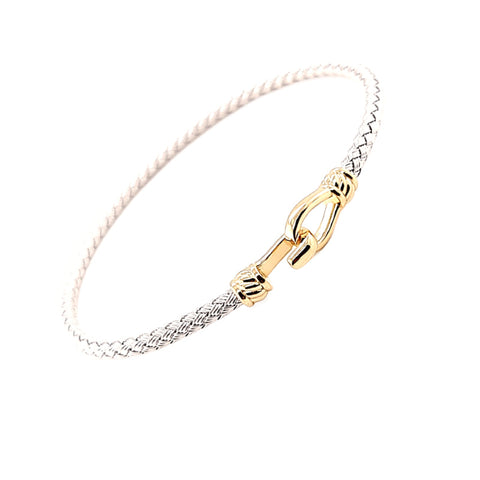 Sterling Silver and Gold Plated Bangle Bracelet