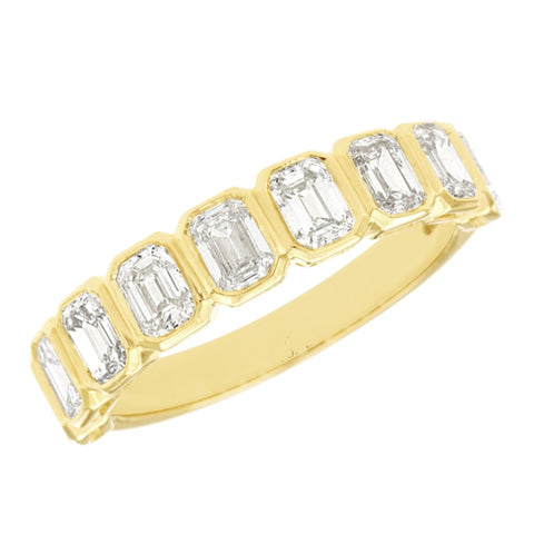 14K Yellow Gold Emerald Cut Diamond Ring
