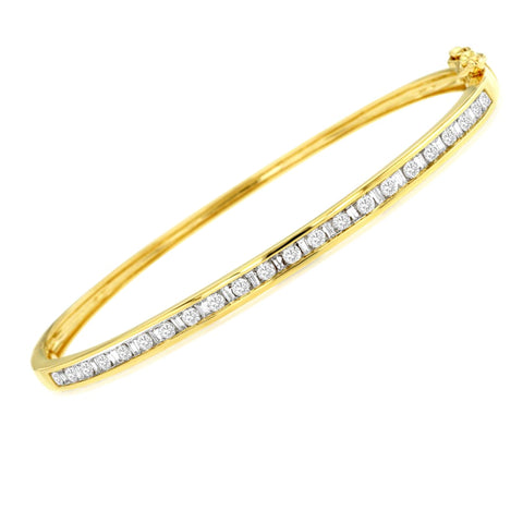 14K Yellow Gold Diamond Bangle Bracelet