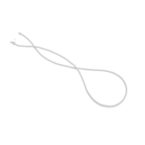 14K White Gold Diamond Tennis Necklace