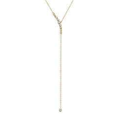 14K Yellow Gold Diamond Drop Necklace