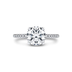 14K White Gold Diamond Engagement Ring Mounting Only