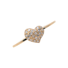 14K Yellow Gold Diamond Heart Ring