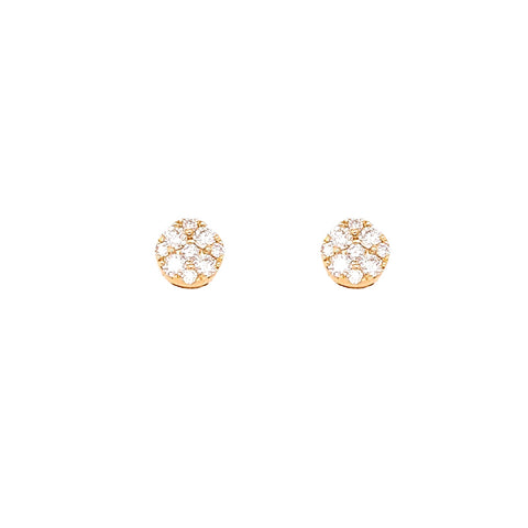 14K Yellow Gold Cluster Stud Earrings