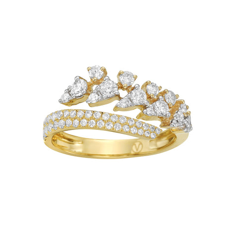 14K Yellow Gold Diamond Fashion Ring
