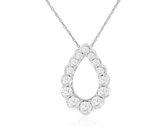 14K White Gold Diamond Necklace