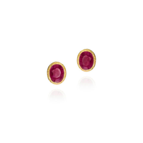 Sterling Silver Vermeil Ruby Earrings