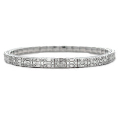 14K White Gold Flexible Diamond Bracelet
