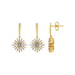 14K Yellow Gold Diamond Dangle Earrings