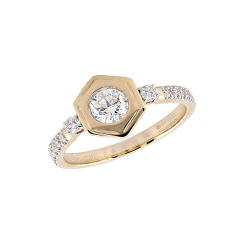 14K Yellow Gold Diamond Ring