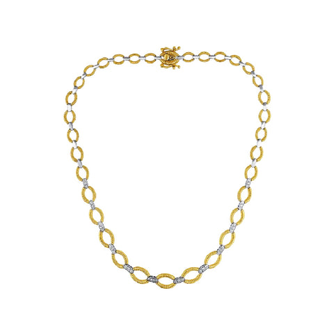 14K Yellow and White Gold Diamond Necklace