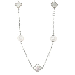 Sterling Silver Freshwater Pearl and Mother of Pearl Necklace