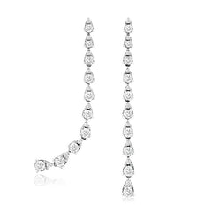 14K White Gold Diamond Drop Earrings