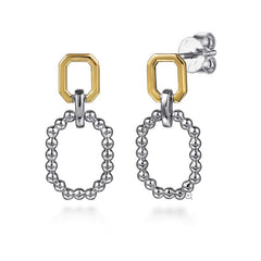 Sterling Silver and 14K Yellow Gold Earrings