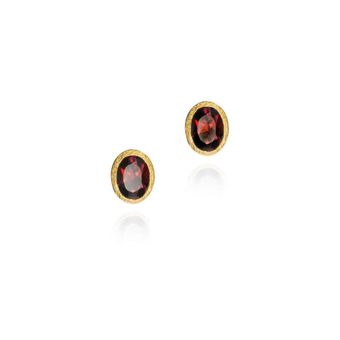 Sterling Silver Vermeil Garnet Earrings