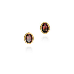 Sterling Silver Vermeil Garnet Earrings