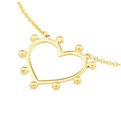 14K Yellow Gold Open Heart Necklace