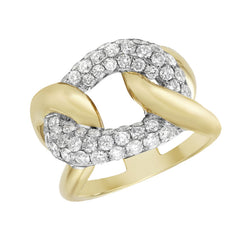 14K Yellow Gold Diamond Fashion Ring