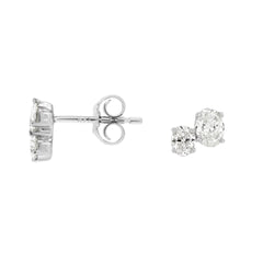 14K White Gold Diamond Stud Earrings