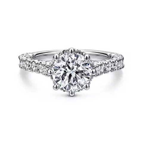 14K White Gold Diamond Engagement Ring