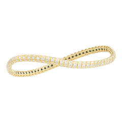 14K Yellow Gold Diamond Flexible Bangle Bracelet