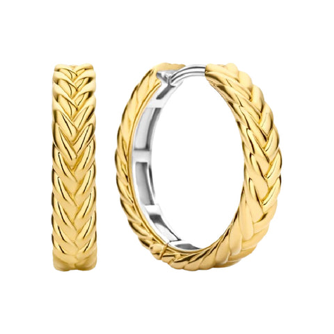Sterling Silver and Gold Plated Braided Hoop Earrings