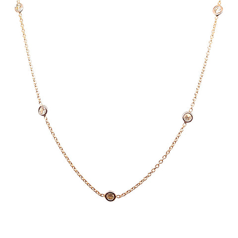 14K White and Yellow Gold Diamonds By The Yard Necklace