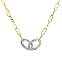 14K Yellow and White Gold Diamond Necklace