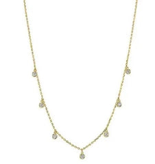 14K Yellow Gold Diamonds By The Yard Dangle Necklace